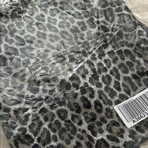 Denim & Co Petite Short Sleeve Set of Boatneck Tees in Black/ Leopard